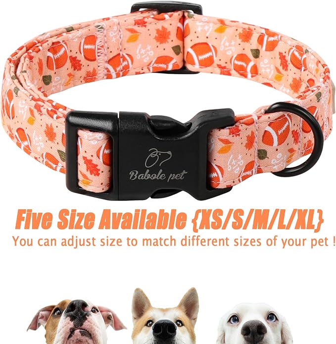 Fall Dog Collar, Cute Football Pattern Puppy Collar - Image 6