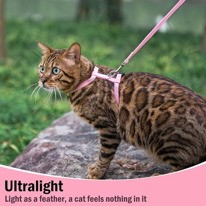 PUPTECK Adjustable Cat Harness and Leash Set Escape Proof Kitten Strap Collar - Image 5