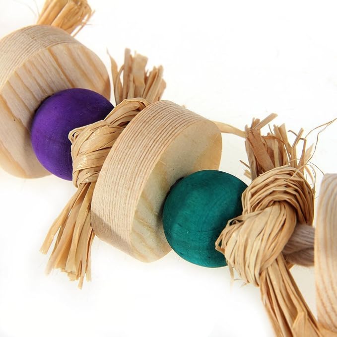 Hypeety Parrot Pet Bird Chew Bird Toys Parakeet Toys Wooden Straw - Image 8