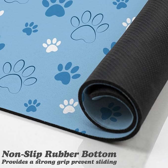 Dog Food Mat, Absorbent Water Bowl Mats Cat Pet Feeding Placemats Blue 12 * 20 - Image 3