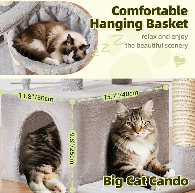 Taoqimiao Cat Tree, 32.2-Inch Cat Tower - Image 4
