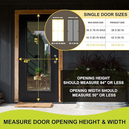 Magnetic Screen Door for 48 x 83 Inch French Door, Screen Itself Size: 50" x 84" - Image 2