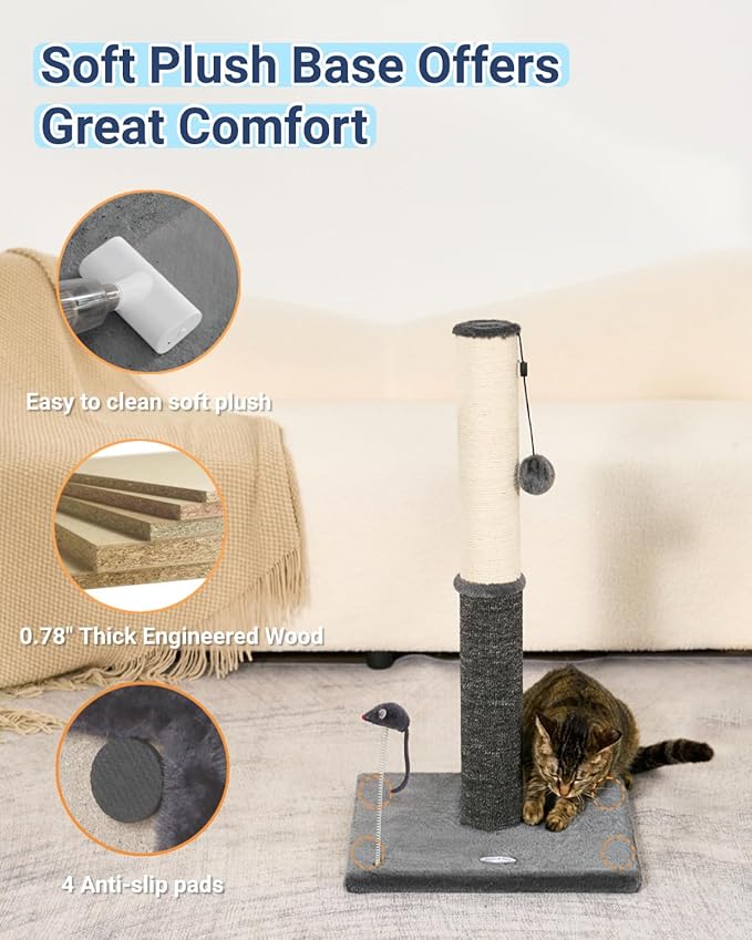 Happi N Pets 29.5" Tall Cat Scratching Post, Cat Scratcher - Image 6