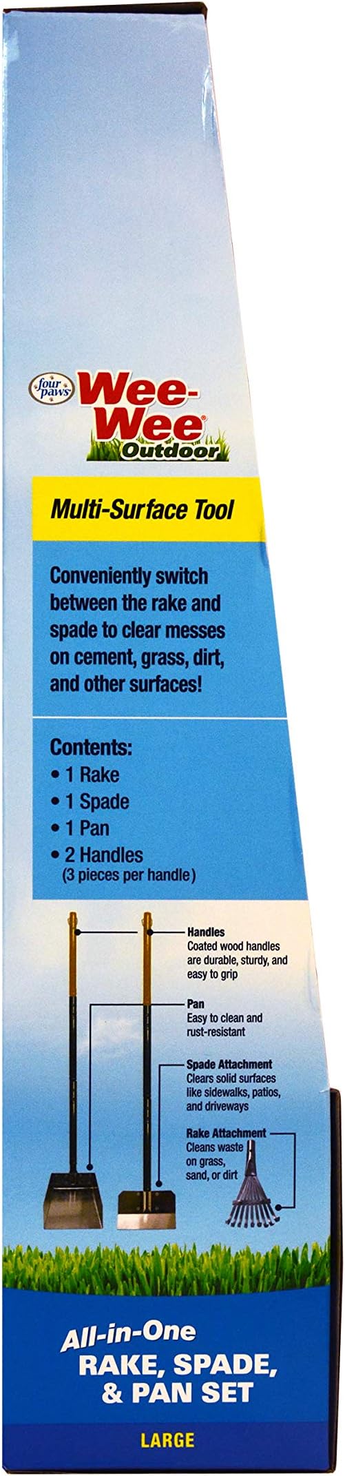 Four Paws Stainless Steel Long-Handled Dog Pooper Scooper Rake, & Pan 3 Piece - Image 7