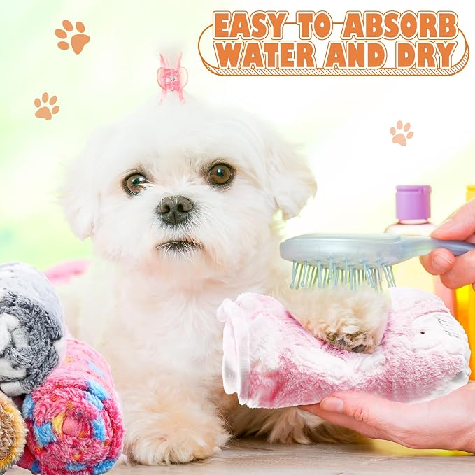 Chumia 18 Pcs Fleece Pet Blanket Soft Warm Sleep Mat Fluffy Cute Puppy Supplies - Image 4