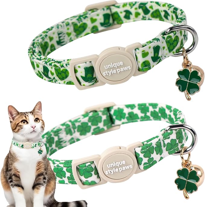 Unique style paws 2 Pack St. Patrick's Day Kitten Collar Breakaway by Uniquestylepaws