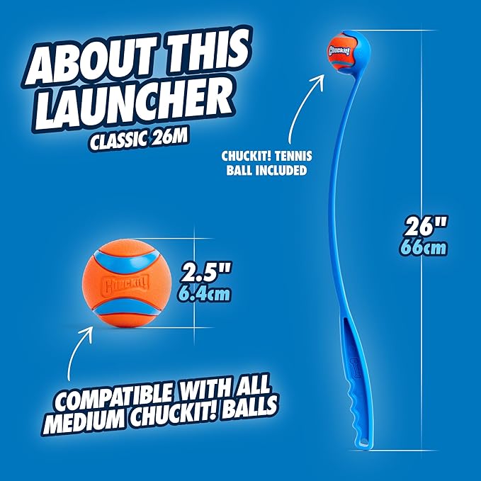 Chuckit! Ultra Dog Ball & Launcher Bundle Classic 26M 26" Length - Image 4