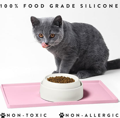 CatGuru Cat Food Mat, Small & Large Pet Feedingd Mat, 100% Waterproof Cat Mats - Image 6