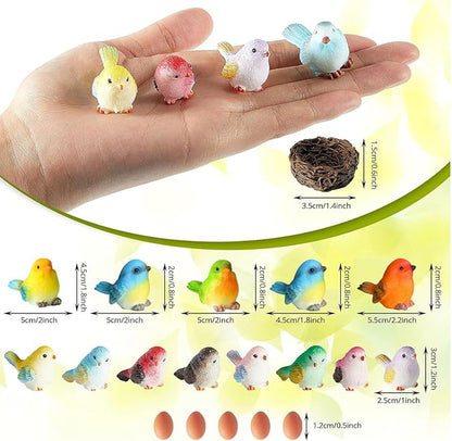 Jetec 30 Pieces Garden Accessories Bird Decorative Figurines Miniature Bird - Image 2