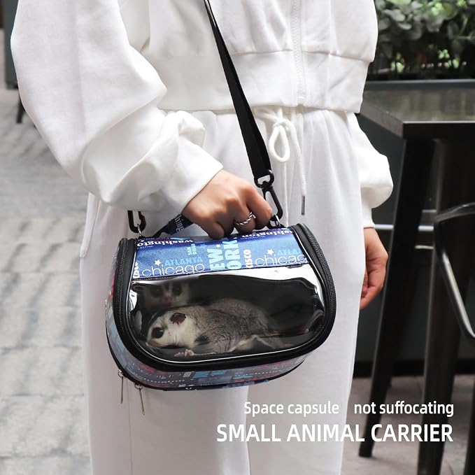 Transparent Small pet Carrier, Adjustable Shoulder Strap, Detachable Bamboo and - Image 2