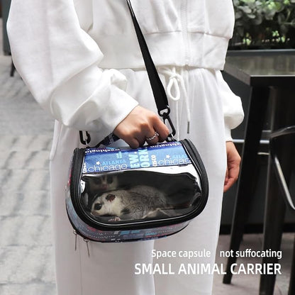 Transparent Small pet Carrier, Adjustable Shoulder Strap, Detachable Bamboo and - Image 2