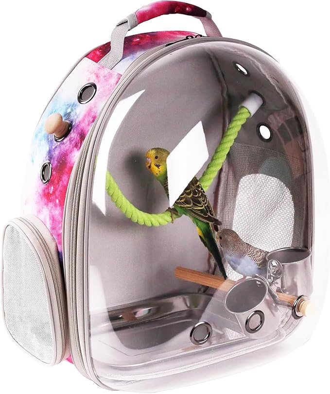 Galaxy Pink Bird Carrier Backpack by Pimoka