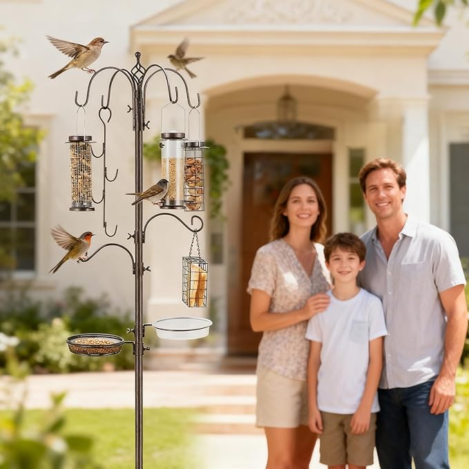 Bird Feeding Station Kit Pole Wild Bird Feeder Hanging Planter Hanger Multi - Image 7