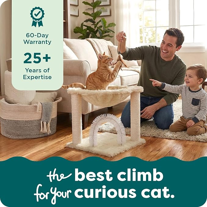 FurHaven 17.3" Tall Cat Scratching Post Tower - Image 8