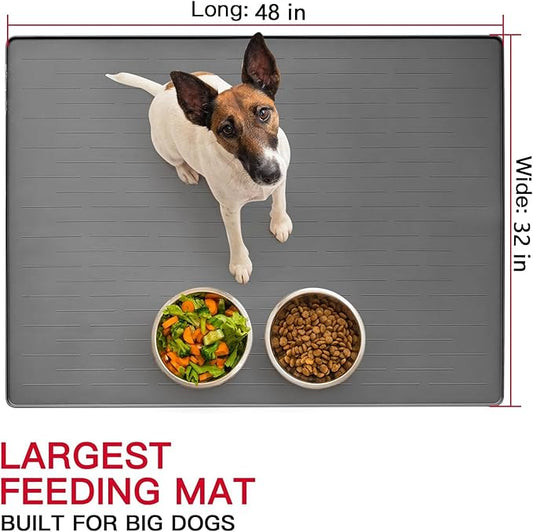 48" x 32" XXXL Largest Pet Food Mat, Silicone Dog Mats - Image 2