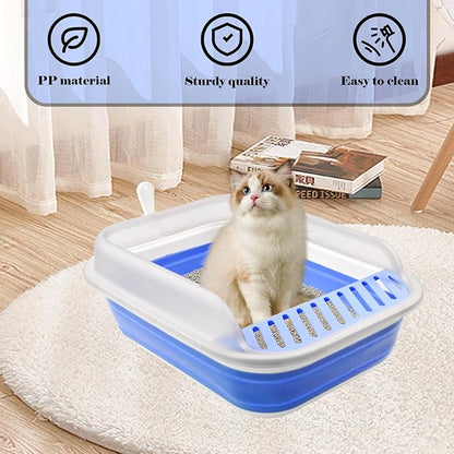 kathson Collapsible Kitten Litter Box, Foldable Anti-Splashing Small Kitty - Image 4
