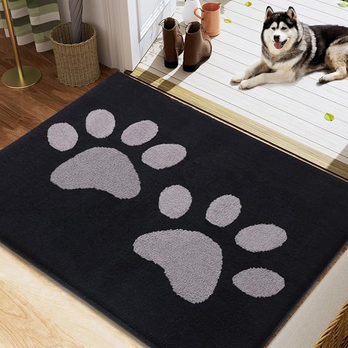Buganda Dog Door Mat for Muddy Paws, Absorbent Dirt Trapper Washable Indoor by Buganda