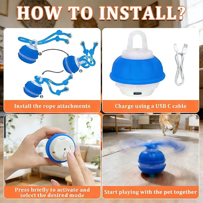Interactive Dog Toys ，2026 upgraded motion-sensing pet toy ball, interactive - Image 6