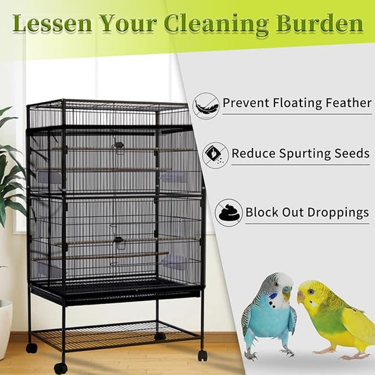 Daoeny Bird Cage Seed Catcher, Large Bird Cage Cover, Adjustable Soft Airy - Image 2