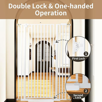 59“ Extra Tall Cat Gate for Doorway: 33.4-37.4” Wide Pet Gate, Auto Close/One - Image 5
