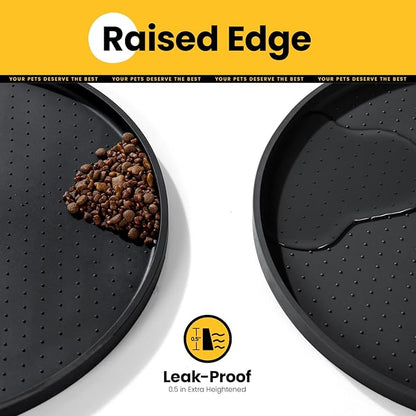 Dog Food Mat, Raised Edges Pet Food Mats - Image 2