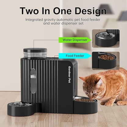 Gardner Pet Automatic Gravity Cat Food Feeder and Water Dispenser Stainless - Image 2