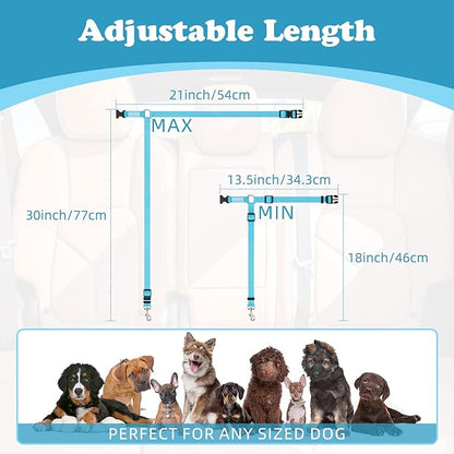 BWOGUE Pet Dog Cat Seat Belts, Car Headrest Restraint Adjustable Safety Leads - Image 4