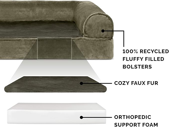 Furhaven Orthopedic Dog Bed for Large Dogs w/ Removable Bolsters & Washable - Image 4