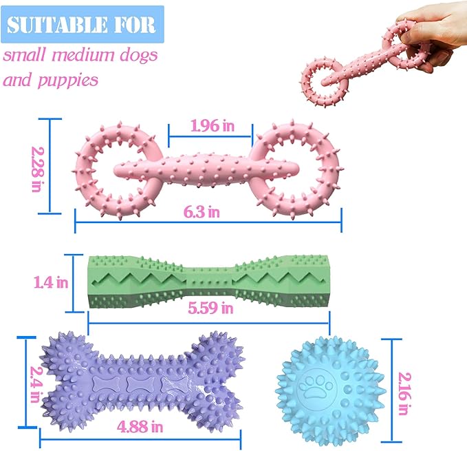 4 Pack Puppy Toys for 2-8 Months Pets Dog Chew Toy for Small Puppies Teething - Image 5