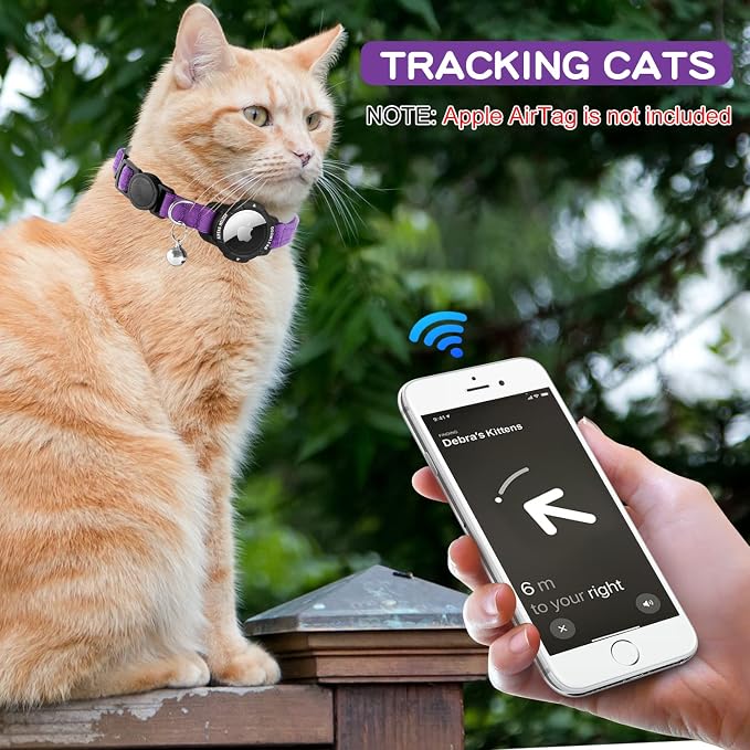 Luminous AirTag Cat Collar Breakaway, OUCWLTAG GPS Cat Collar - Image 5