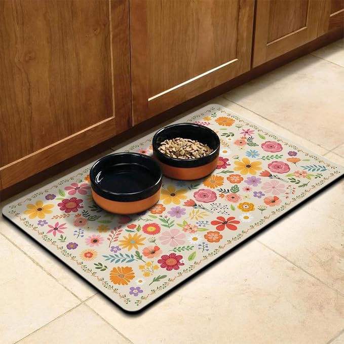 Pet Feeding Mat for Floors Waterproof Dog Mat for Food and Water Absorbent - Image 8