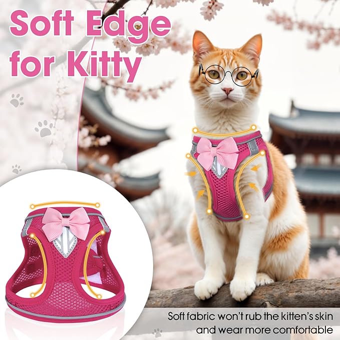 Cat Vest Harness and Leash Set for Walking Escape Proof, Adjustable Kitten - Image 3