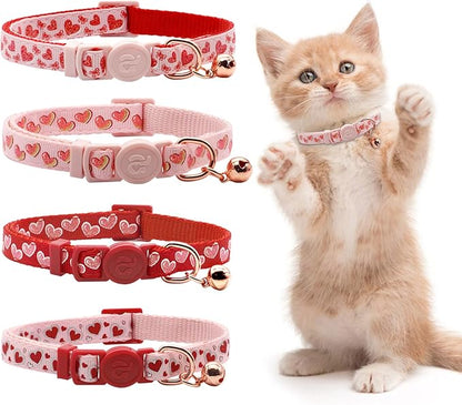 azuza 4 Pack Valentines Kitten Collar by azuza