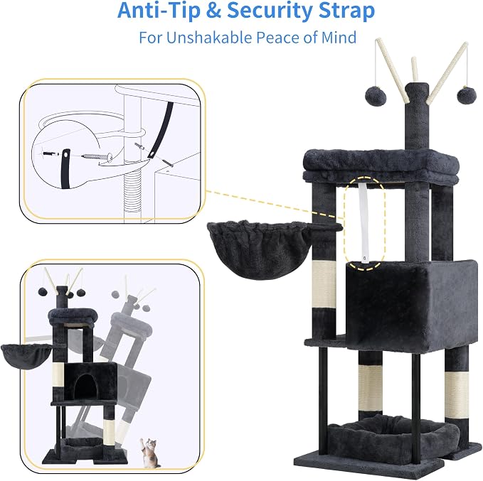 Heybly Cat Tree, 45.3-Inch Cat Tower - Image 7