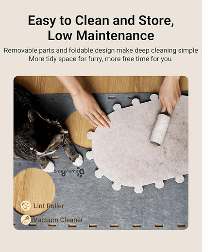 DownyPaws Cat House for Indoor Cats, 2-Storey Foldable Cat Bed Cave, Felt Cats - Image 7