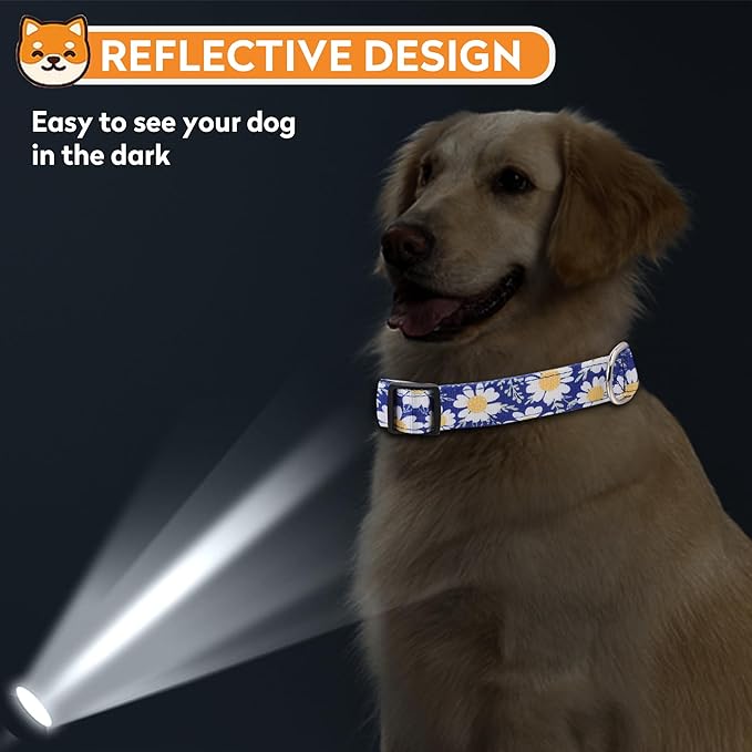 Reflective Dog Collar, Adjustable Soft Neoprene Padded Nylon Pet Collars - Image 6