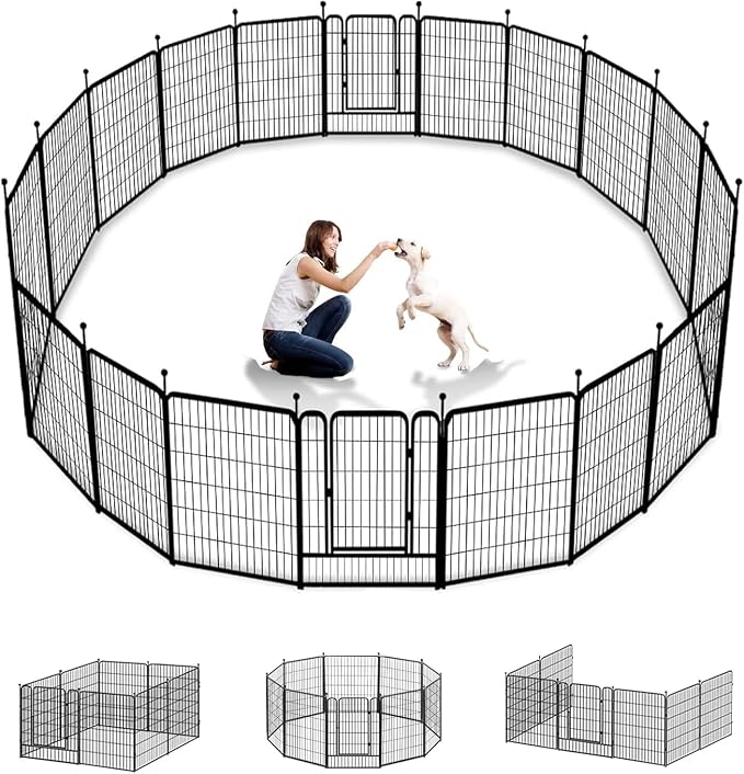 Dog Playpen Outdoor 40 inch 16 Panels Indoor Dog Pen by Jhsomdr