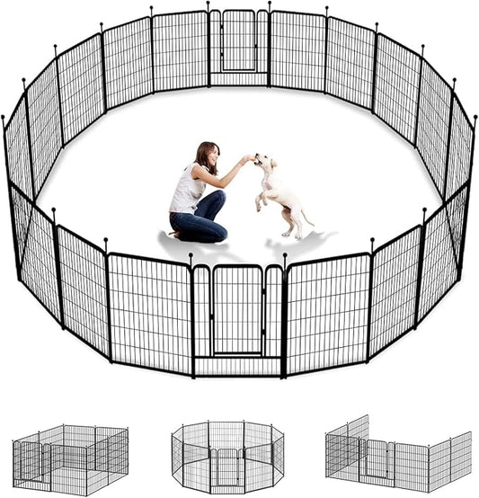 Dog Playpen Outdoor 40 inch 16 Panels Indoor Dog Pen by Jhsomdr