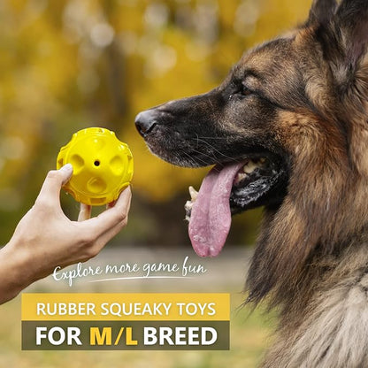 EASTBLUE Squeaky Dog Toys for Aggressive Chewers: Rubber Puppy Chew Ball - Image 2