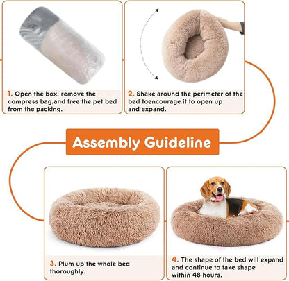 Sweetcrispy Donut Dog Bed, Large Round Calming Cat Bed - Image 4