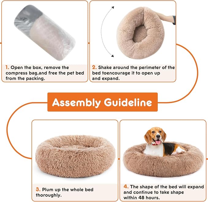 Sweetcrispy Donut Dog Bed, XL Large Round Calming Cat Bed - Image 4