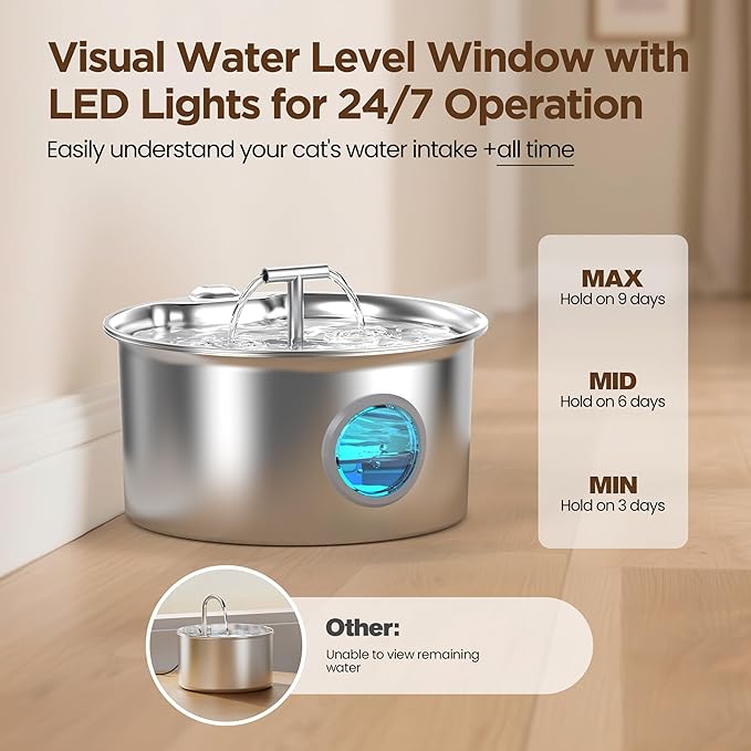 Cat Water Fountain Stainless Steel: Water Dispenser - Image 3