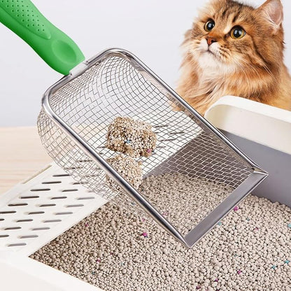 Metal Cat Litter Scoop, Sturdy Litter Cleaner Corner Shovel, Stainless Steel - Image 7