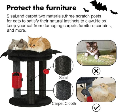 MECOOL 4in1 Small Cat Tree, Scratching Post - Image 3