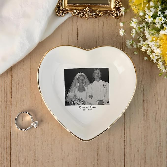 Custom Photo Ring Dish, Personalized Picture Trinket Tray, Wedding Anniversary - Image 5