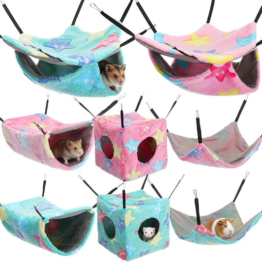 Sadnyy 8 Pcs Velvet Ferret Hammock Washable Rat Hides Guinea Pig Cage by Sadnyy