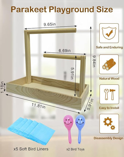 Small Bird Training Stand Portable Tabletop Birds Perch Desktop Platform - Image 2