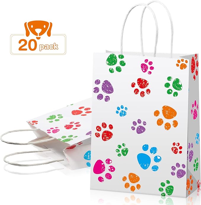 Blulu 20 Pcs Puppy Dog Paw Gift Bags - Image 3