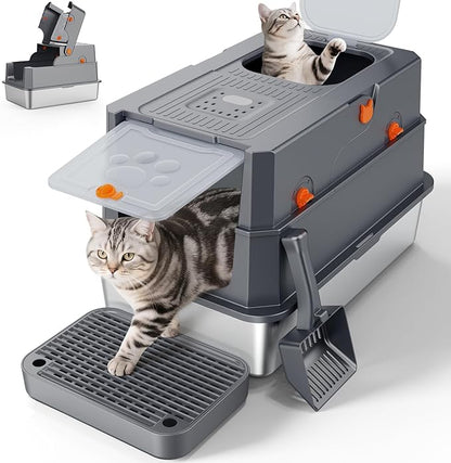 FURTIME Stainless Steel Litter Box by FURTIME