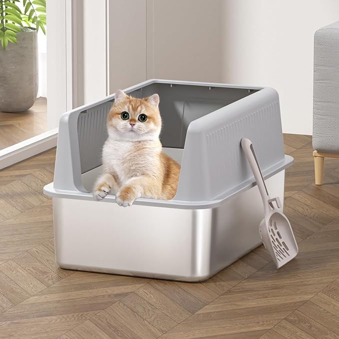 2PACK Stainless Steel Cat Litter Box - Image 5